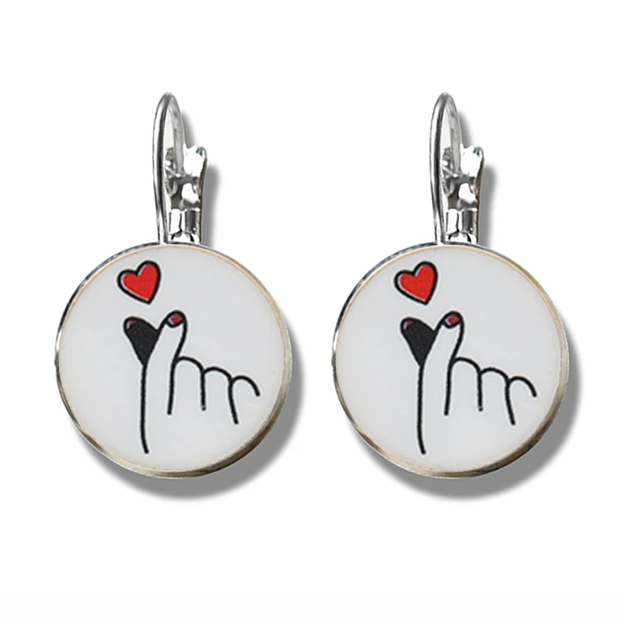 

Retro Earrings cartoon cute family fashion earrings glass dome Earrings Fashion Jewelry Gift for girls