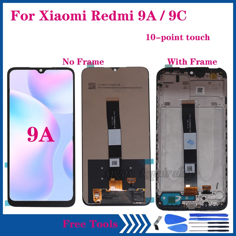 

6.53" AAA Quality LCD For Xiaomi redmi 9A LCD Display Touch Screen Digitizer Assembly For Redmi 9C LCD Repair kit with frame