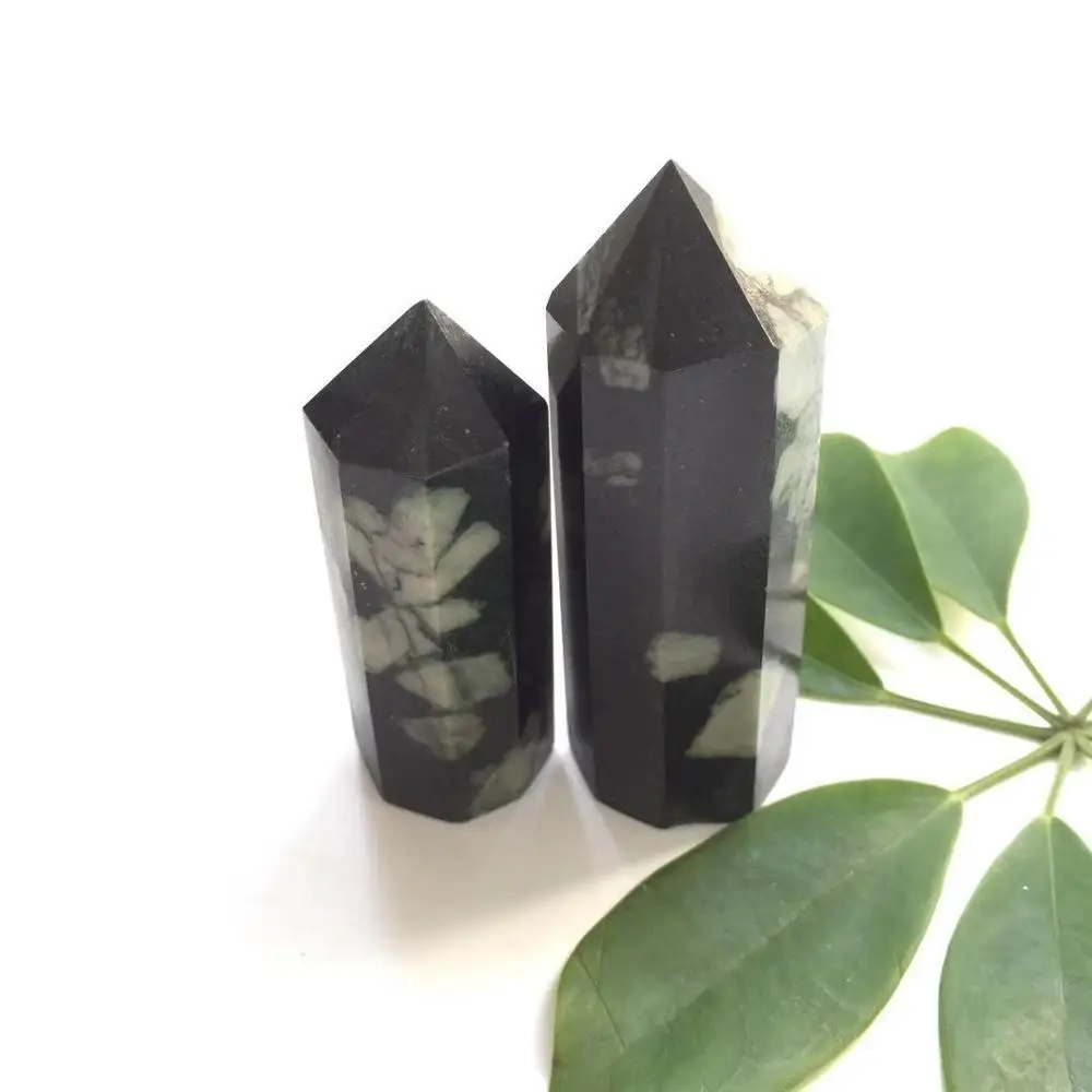 High Quality& Beautiful Natural Peony Stone Hand Carved Crystal Pillar For Present Or Collection ZY