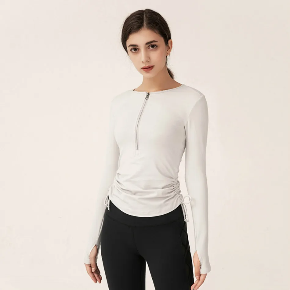 white Топ GUTASHYE lulu с длинным рукавом, укороченный топ Spor, футболка, топ для йоги, укороченный топ, женские топы для спортзала, йоги, женская футболка, спортивная одежда для фитнеса - Цвет: white