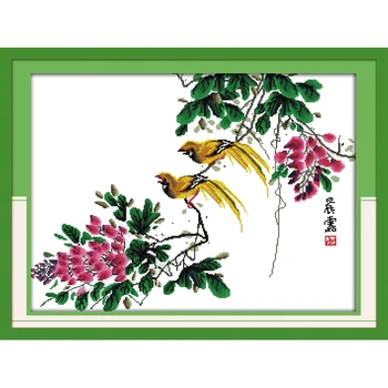 

Everlasting Love The Morning Dew Chinese Cross Stitch Kits Ecological Cotton Stamped 11CT DIY Gift New Year Decorations For Home