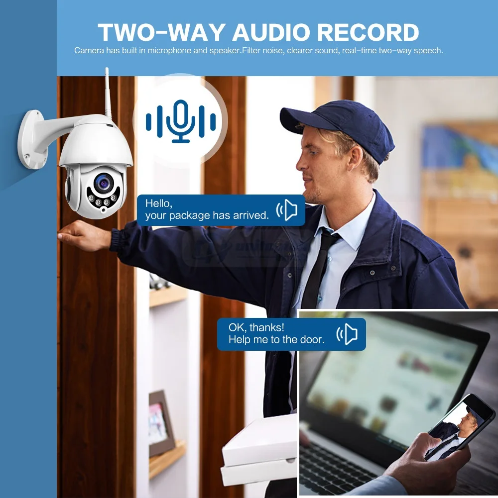 WIFI Camera Outdoor PTZ IP Camera 1080p Onvif 2MP Wireless Security Speed Dome Camera IR CCTV Surve - 33023344432