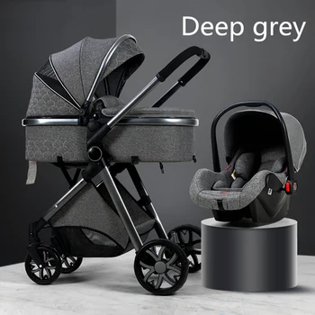 

Multi-functional 2 in 1 Baby Stroller High landscape Can Sit Reclining Light Folding Two-way Eggshell design Baby Stroller