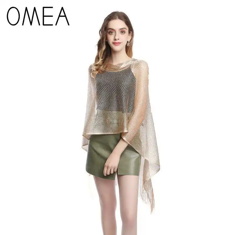 

Шарф-пончо OMEA, тонкий Шелковый, для весны и лета, шарф-пончо