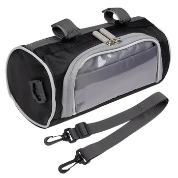 

Black Motorcycle Electric Car Front Handlebar Fork Storage Bag Container Cell Phone Pocket