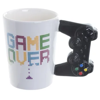 

Creative letter GAME OVER Coffee Mug 3D Game Controller handle ceramics mugs coffee cups water Milk Mugs For Birthday Gift New