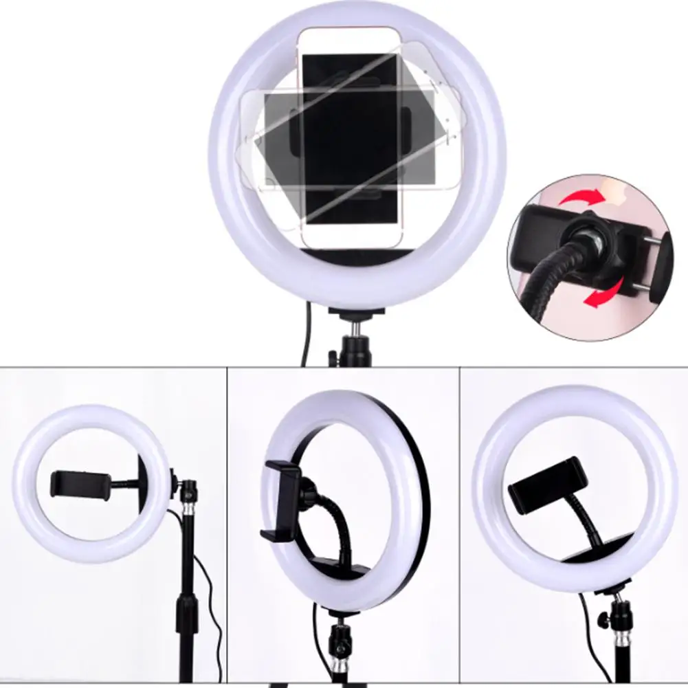 Съемка с регулируемой яркостью светодиодный Selfie Ring Light Studio Photo Fill Ring Light с треногой для Iphone смартфон макияж