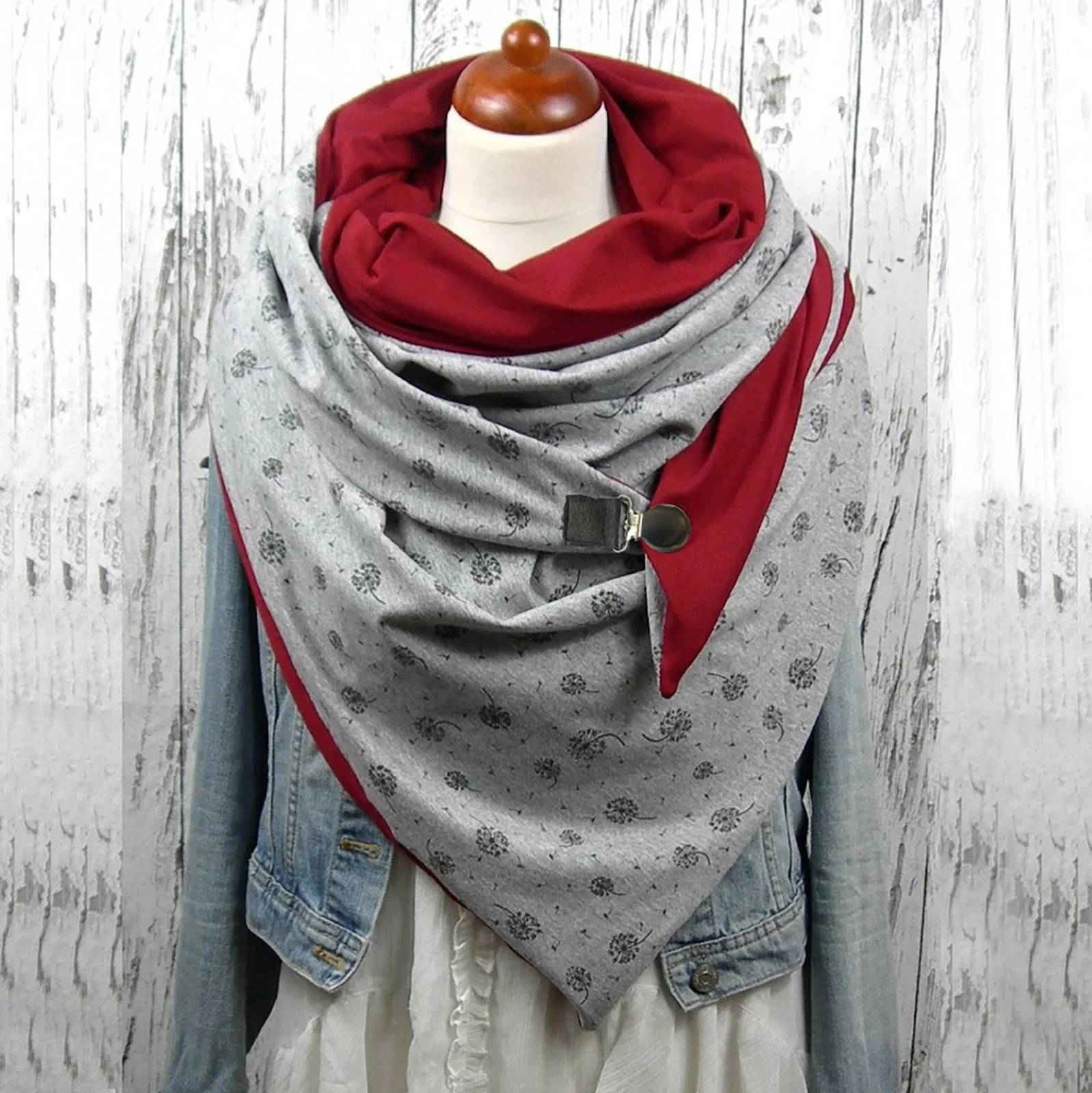 

Fashion Women Scarves Winter Scarf Soild Dot Printing Button Soft Wrap Casual Warm Scarves Shawls Outdoor Soft Scarves Shawls