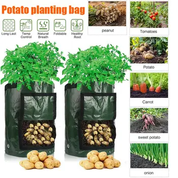 

Potato Grow Bags Planters Outdoor Garden Vegetable Tomatoes Plant Containers Pots LXY9