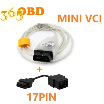 

10Pcs/Lot 17Pin Diagnostic cable+ OBD2 MINI-VCI J2534 MINI VCI with FT232RL Chip Support for Windows XP and W7 32 bits