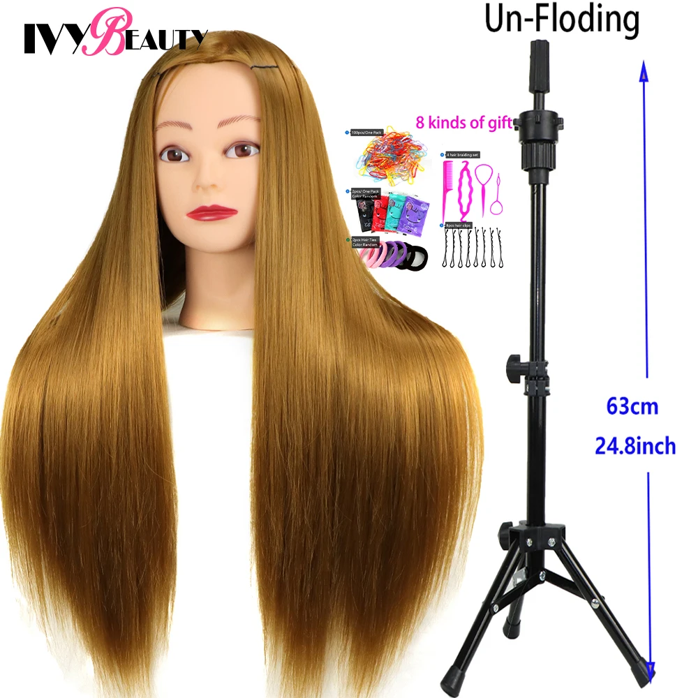 85% Mixed Human Hair Mannequin For Hairstyles Long Hair Hairdressing  Hairdresser Doll Head And Wig Stand Tripod For Practice - AliExpress