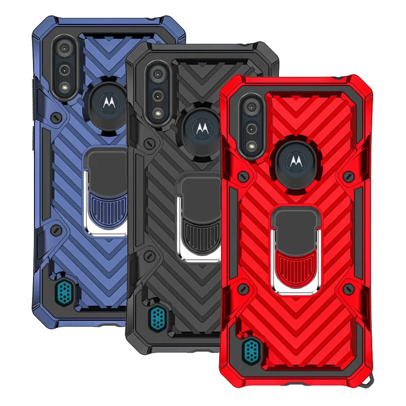 

For Motorola Moto E6S Case High Quality Armor With Finger Ring Car bracket Anti-fall Back Cover For Motorola Moto E6S Phone Case