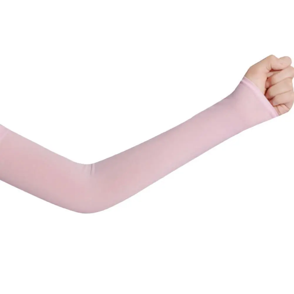 Fingerless pink Dragonpad унисекс рукав ледяной шелк дышащий охлаждающий солнцезащитный козырек анти-УФ эластичный налокотник для рук - Цвет: Fingerless pink
