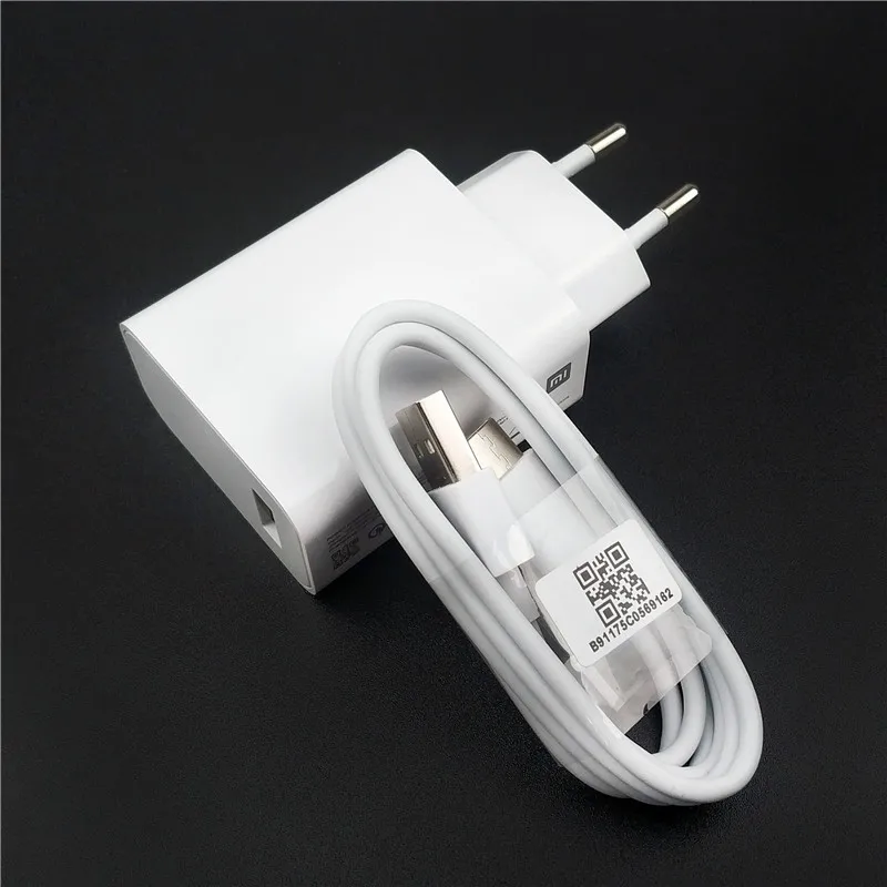 Charger and cable Xiao mi Red mi K30 Pro зарядное устройство 27 Вт Быстрый QC4.0 Usb type-C кабель EU адаптер для зарядки для Red mi 8 8A K20 note 7 8 mi 9 8 9T A3 - Цвет: Charger and cable