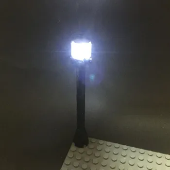 

1pcs LED street light high foot version for lego and Compatible with 15017 city series Blocks Bricks Toys