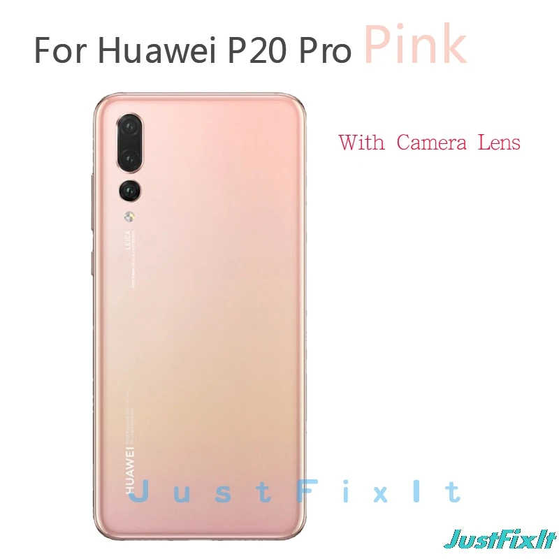 Замена для huawei P20 Pro Задняя стеклянная крышка с объективом камеры для huawei P20 Pro крышка батареи Задняя Дверь Корпус чехол - Цвет: Pink With Lens