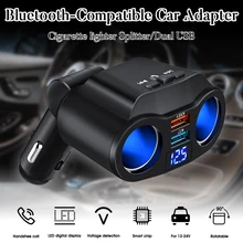 

Cigarette Lighter Compatible Bluetooth USB Car Charger, 2 Sockets with LED Voltage Display Детал прикуриватель в автои интерьера