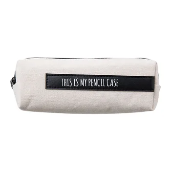 

Canvas Letter Gift Office Supplies School Stationery Large Capacity Makeup Pouch Pencil Case Multipurpose Practical Zipper