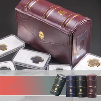 

PU Leather Coin Holder Coin Collecting Storage Box Case for Coins Storage Capsules Protection Boxes Can hold 15-17pcs PCGSCoin