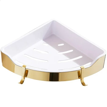 

Punch-free black bathroom double tripod kitchen bathroom rack corner frame stainless steel triangle basket