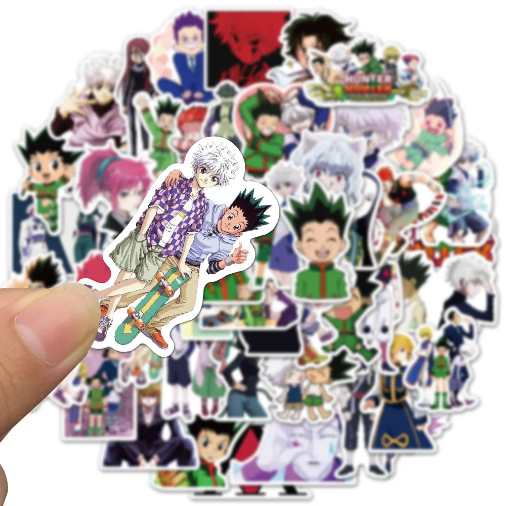 

50pcs Hunter x Hunter Adventure Pvc Waterproof Sticker For Luggage Wall Car Laptop Bicycle Motorcycle Notebook Toy Stickers