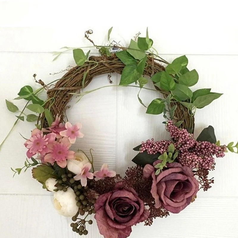 1Pcs Ramadan Decoration 30Cm Easter Decoration Wedding Wreaths Decoration Garland Material Rattan Wreath Diy Wreath Party