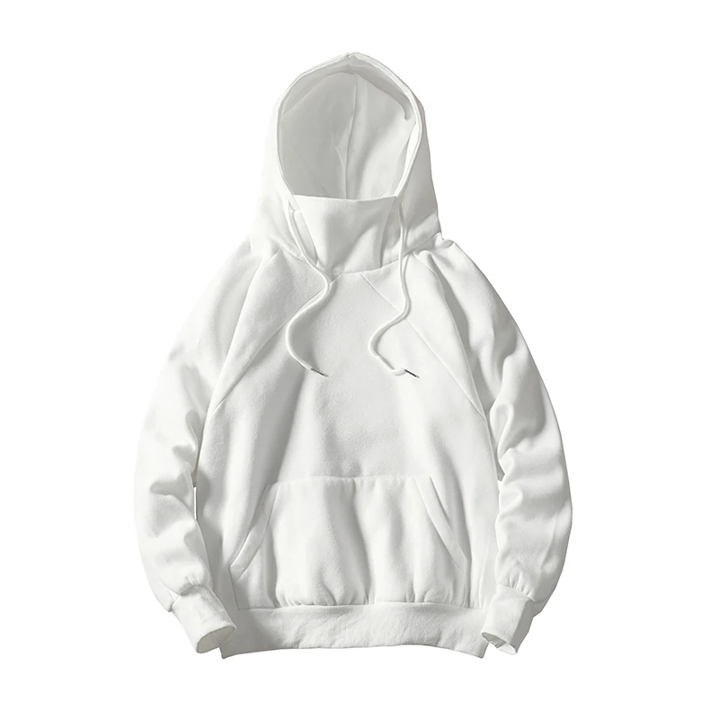 

Thin section 2020 spring turtleneck hooded hoodies men's solid color hoodies pullover WS96