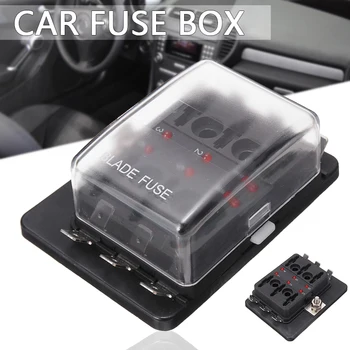 

6 Way Blade Fuse Holder 12V/24V Standard Auto Fuse Holder Box with LED Indicator Light For Marine Boat Car Accessories
