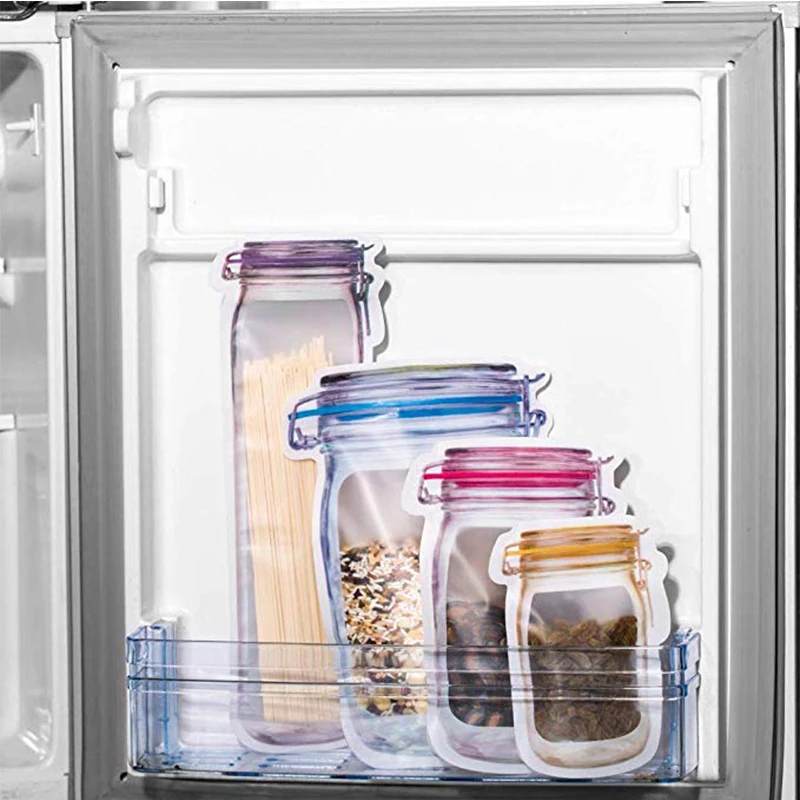 Mason Jar сумки на молнии для хранения сэндвич закуски герметичные многоразовые сумки для хранения продуктов герметичные пакеты для хранения для путешествий кемпинга