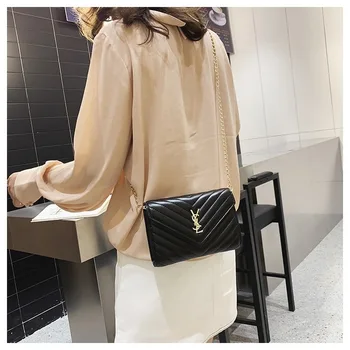 

Lingge embroidery thread chain bag 2020 new Korean version of the wild PU shoulder messenger bag texture small square bag