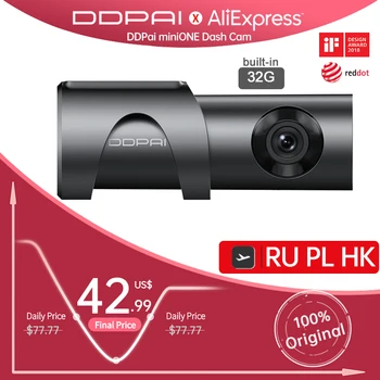 

DDPAI Mini One Dash Cam Wifi 1080P Full HD Night Vision eMMC 32GB 140FOV Car DVR Dash Camera Video Recorder 24H Parking Monitor
