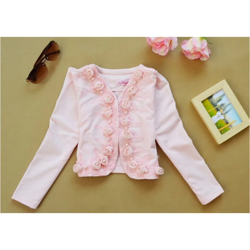 3-10Yrs Kids Girls Flower 3pc Clothing Set Short Mini Jacket Blouse Shirt Lace Tutu Skirt Baby Girls Suits Set Children Clothes