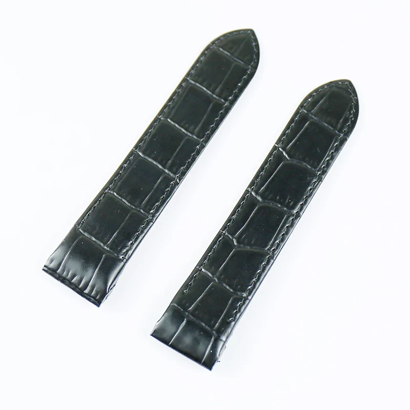 Мужской и женский открытый спортивный ремешок 20 мм 23 мм черный ремешок из натуральной телячьей кожи ремешок для часов Cartier Santos 100