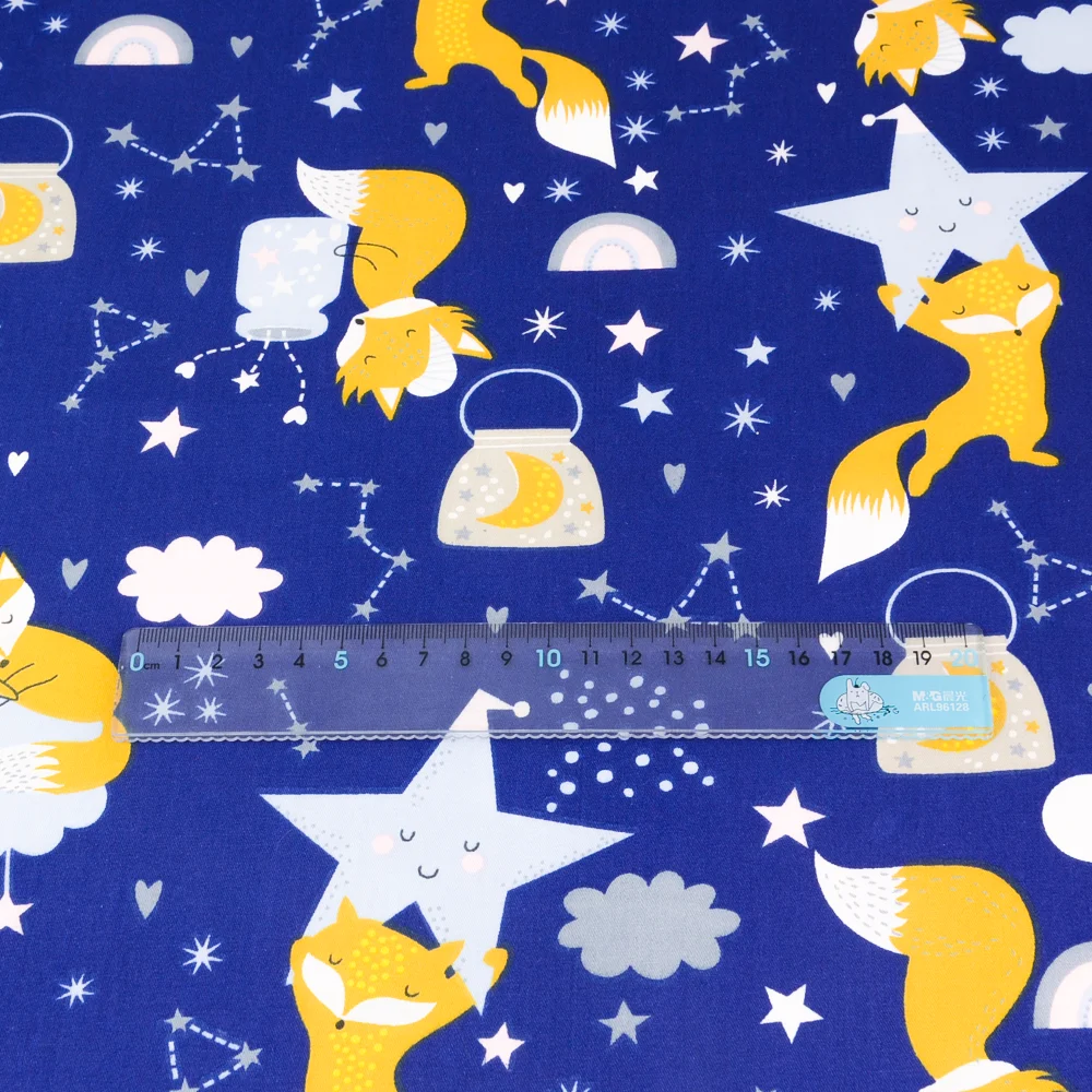 Teramila Cotton Fabric Fox Cartoon Design Tecido Tela Bedding DIY Patchwork Quilting Baby Cloth Sewing Home Textile Scrapbooking - 2