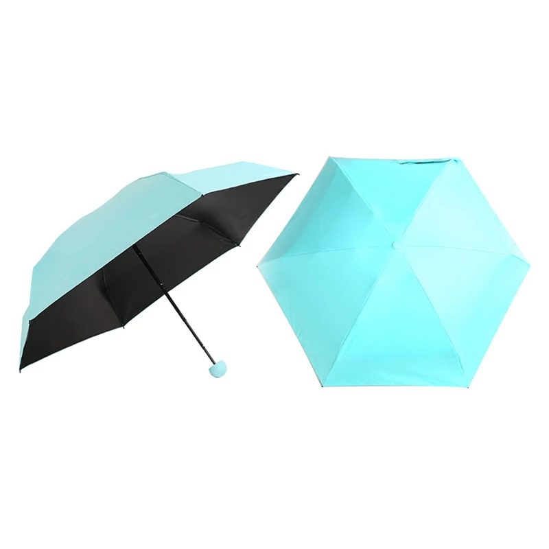 

Five-folding Umbrella Mini Capsule Sunshade Umbrella Anti-UV Nylon Cotton Protection Windproof Folding Rain Bag For Women Kids