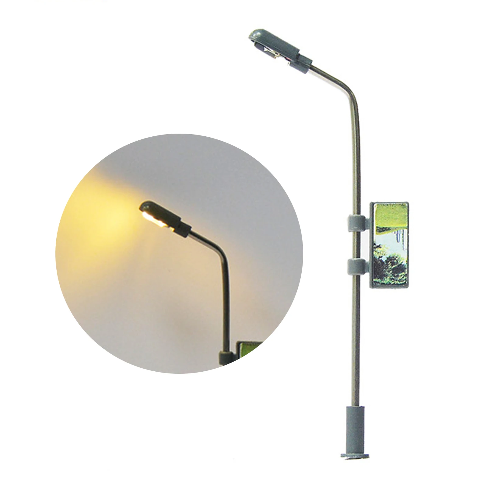 10pcs Train LED Light Landscape Lawn Railway Lamp Post Layout Mini Garden Street Lights Model Building HO/TT/N Scale 3