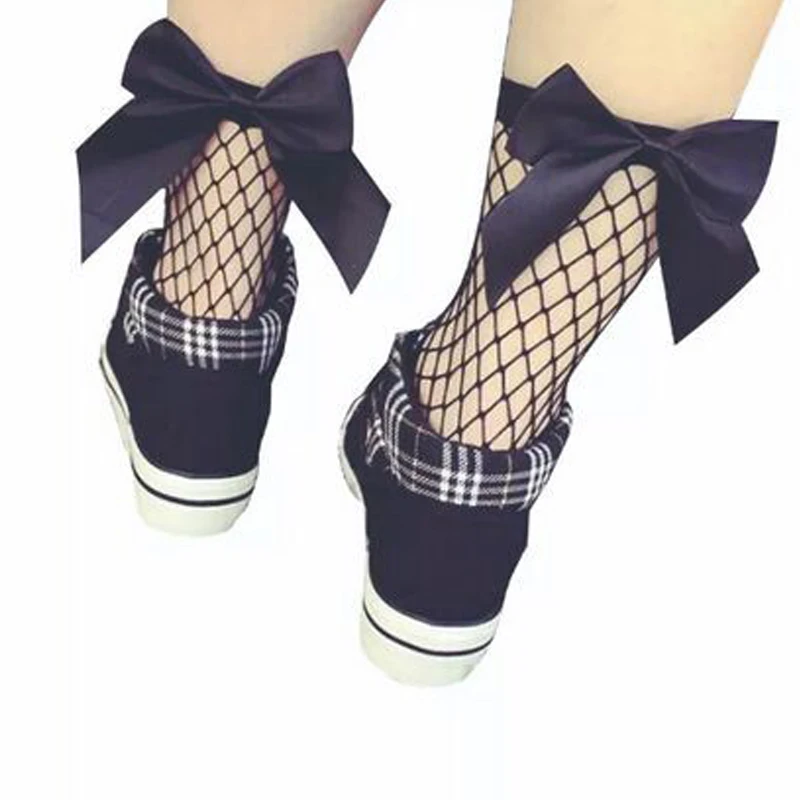 1 пара носков в сеточку для маленьких девочек, распродажа, винтажные короткие носки в сеточку с бантиком по щиколотку, модные летние носки