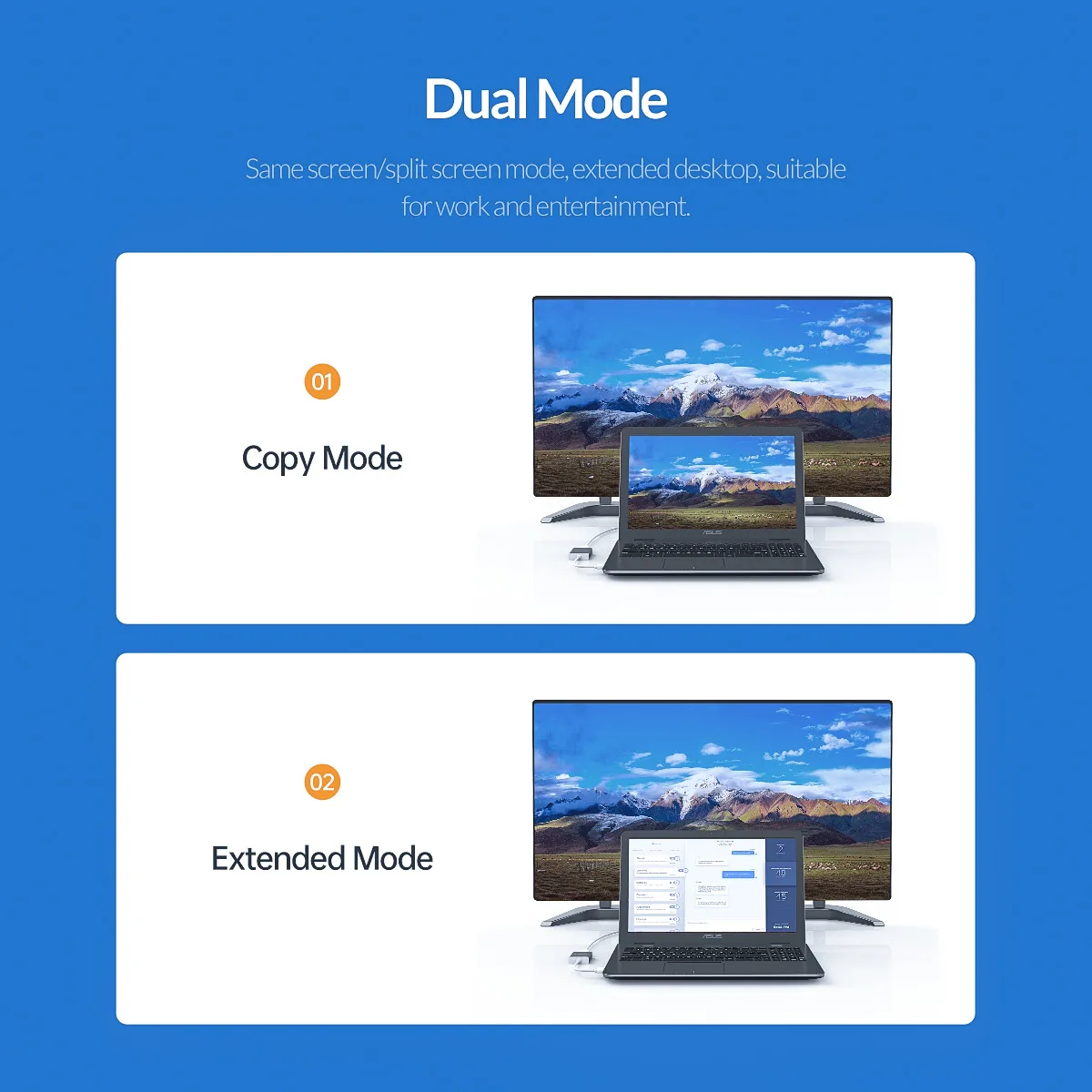 ORICO USB 3.0 to HDMI-Compatible Adapter 1080P HD VGA Cable Game TV Projector Audio Video Converter USB HUB For MacBook Laptop