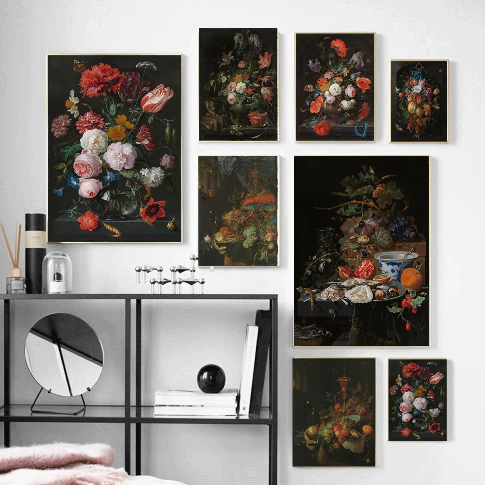 

Vintage HD Oil Painting Flowers printed canvas Painting Print picture Unframed Art Wall Landscape Poster Artwork for Living Room