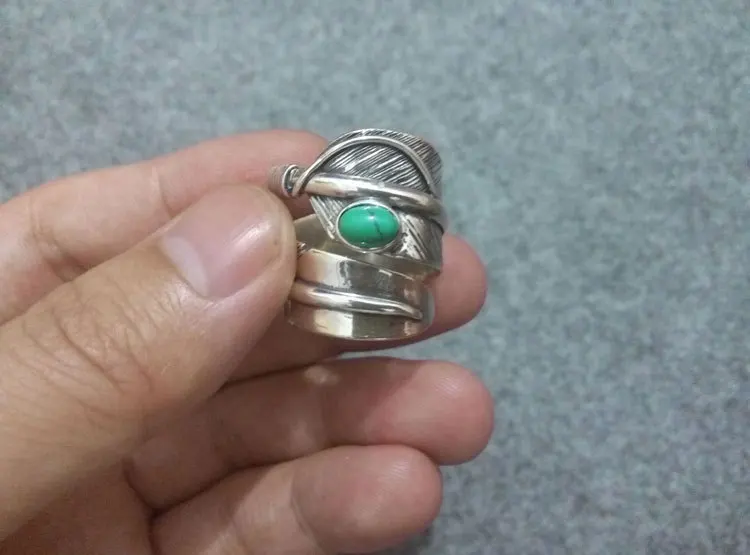 Стерлинговое Серебро, Сапфир кулон Открытый перо Fings