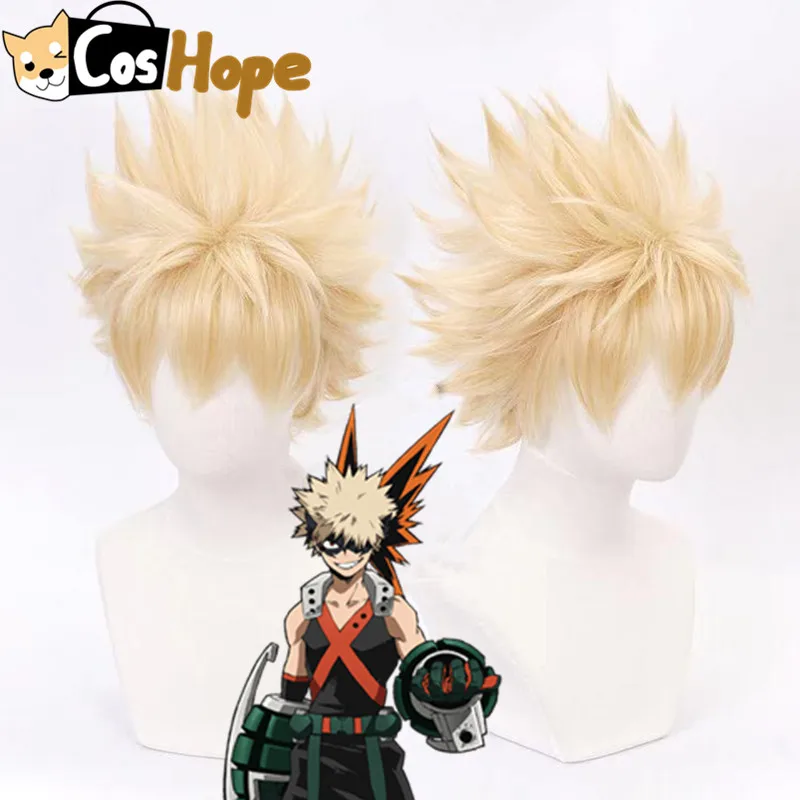 

Katsuki Bakugou Wig My Hero Acadamia Cosplay Anime Cosplay Wig Short Blonde Halloween Synthetic Wigs