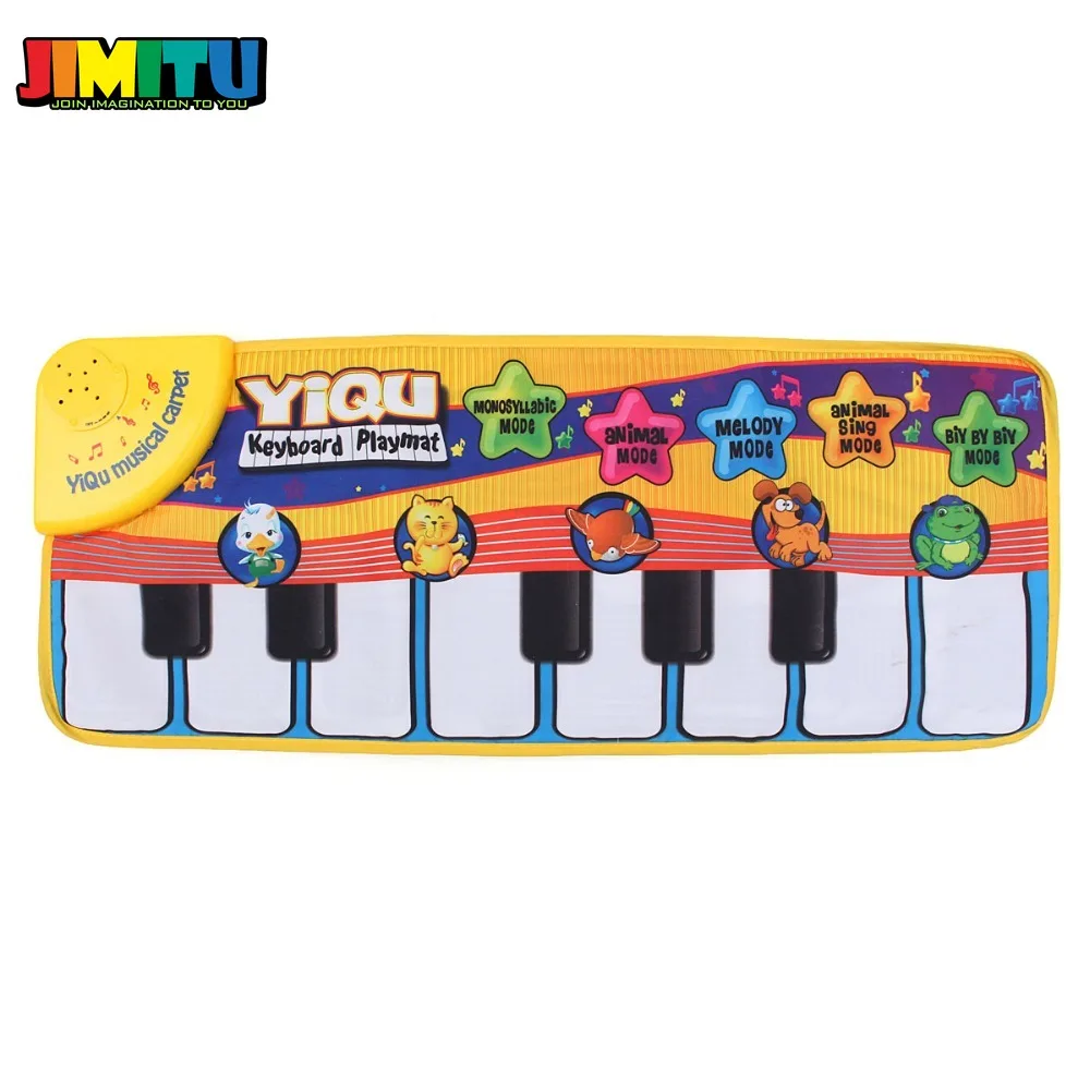 Детский коврик JIMITU с музыкальной клавиатурой для игры на пианино занятий пением