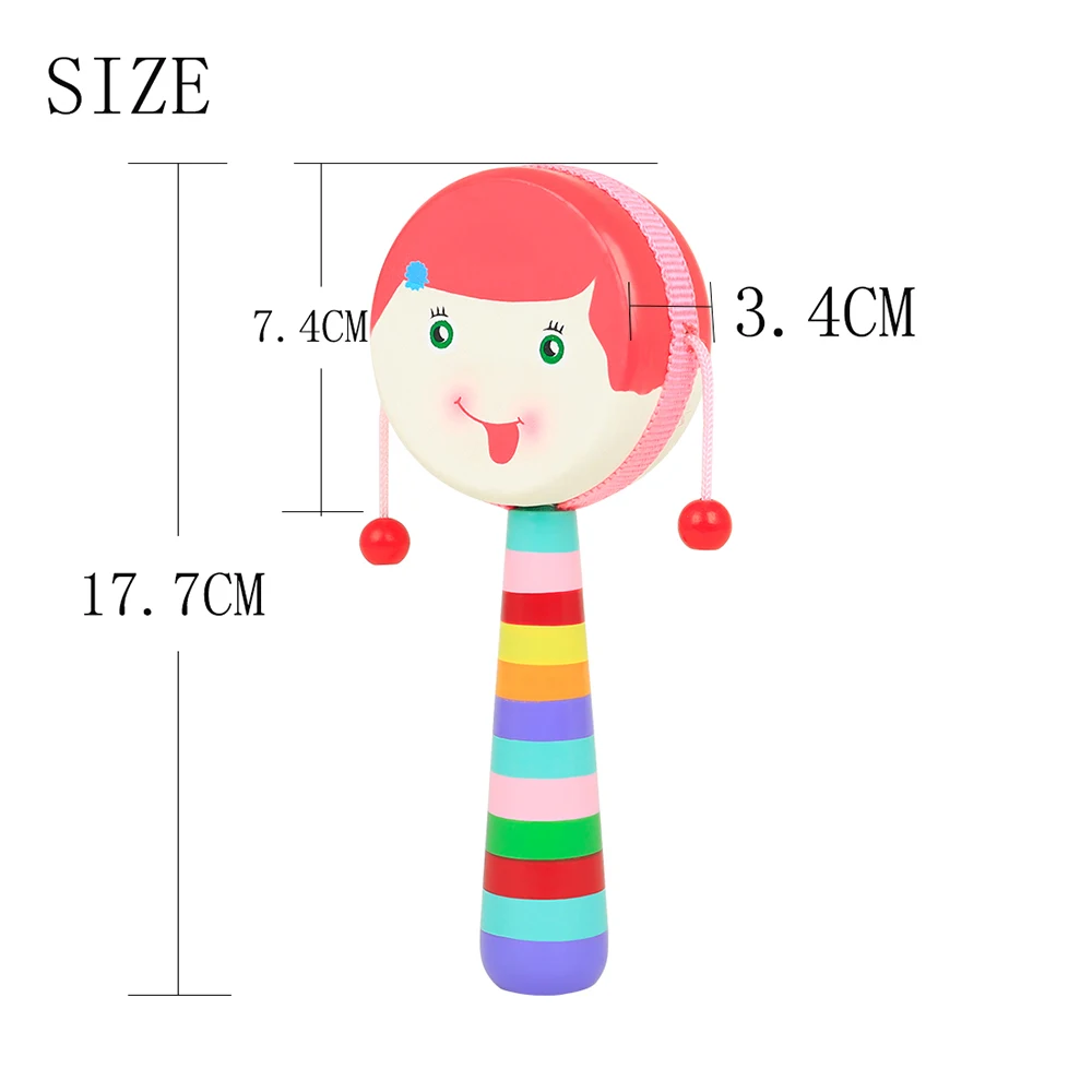M MBAT SY-88 Orff Pink Rattle Portable Cartoon Little Girl Rattle Children's Educational Music Toys Percussion Instruments