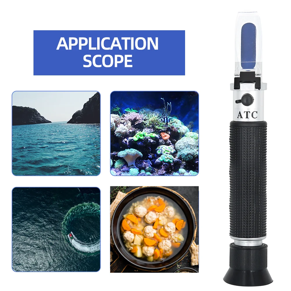 0-10% Salinometer Salty Refractometer Salinity Salt Concentration 1.000-1.070SG Salty Analyzer ATC For Aquarium Seawater Food images - 6