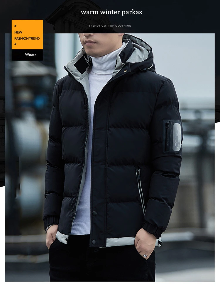 Men's Clothing Winter Jacket 2023 Fashion New Brand Designer Warm Parka Men  Hooded Coat Cotton Padded