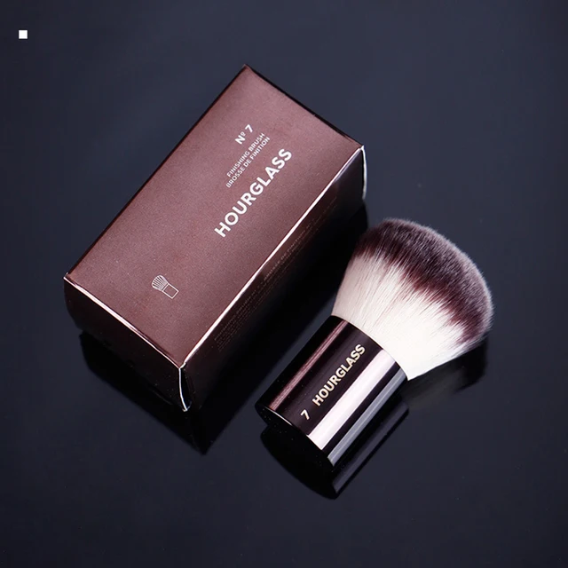 HOURGLASS Full Set Of Makeup Brushes Blush Powder Foundation Contour Eye Shadow Concealer EyeLiner Smudger Metal Handle Brushes 7
