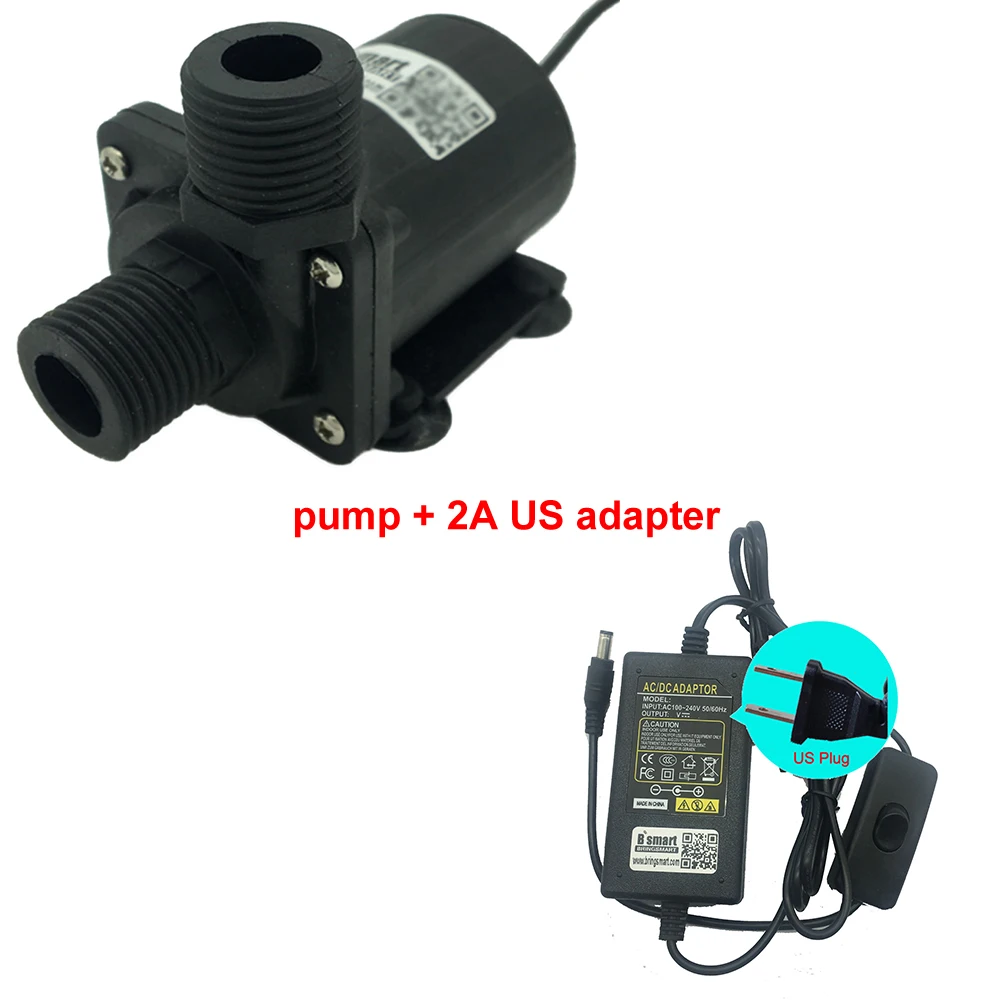 Pump n 2a US adapter SR-800F DC безщеточный Водяной насос 340-650L/ч 4,2-9 M Усилитель погружной насос фонтана 24V 12V - Напряжение: Pump n 2a US adapter