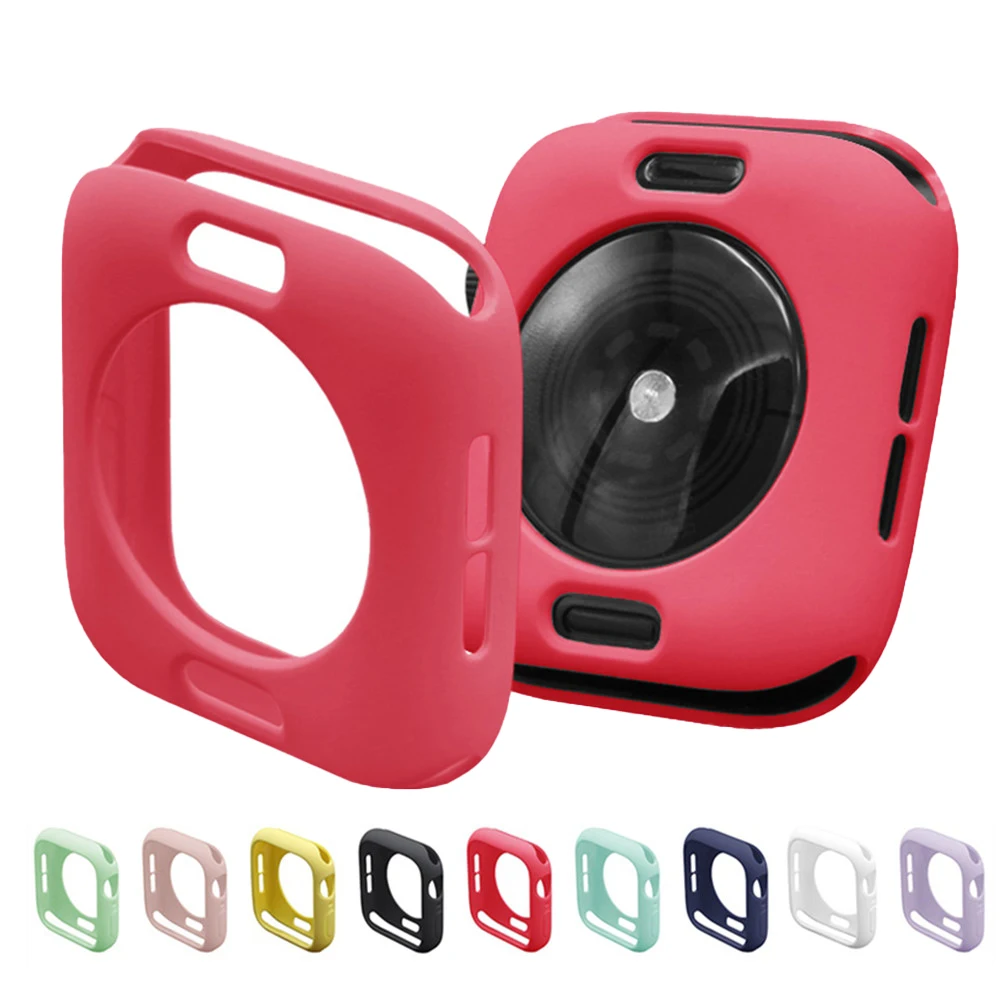 

Cover For Apple Watch case 44mm 40mm iWatch case 42mm 38mm Accessorie Silicone Protector Apple watch series 5 4 3 42 38 40 44 mm