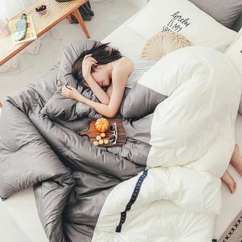 

New Design Winter Thick Blanket 3d Splicing Color Down Duvet Quilted Quilt King Queen Full Size Comforter CF
