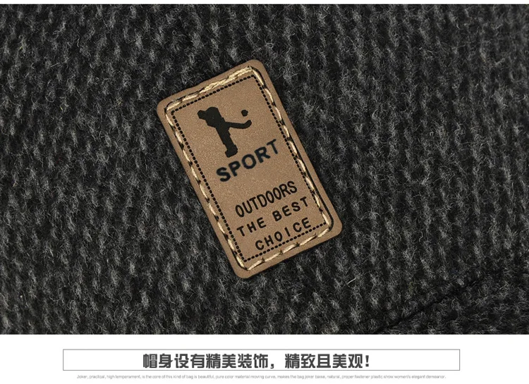 Xiaomi бейсбольная кепка, зимняя шапка для папы, теплая утолщенная хлопковая кепка с защелкой сзади, с защитой от ушей, модные регулируемые шапки для мужчин